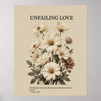 Unfailing love, Christian floral wall art