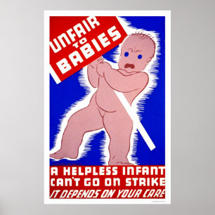 Unfair To Babies 1938 WPA Poster