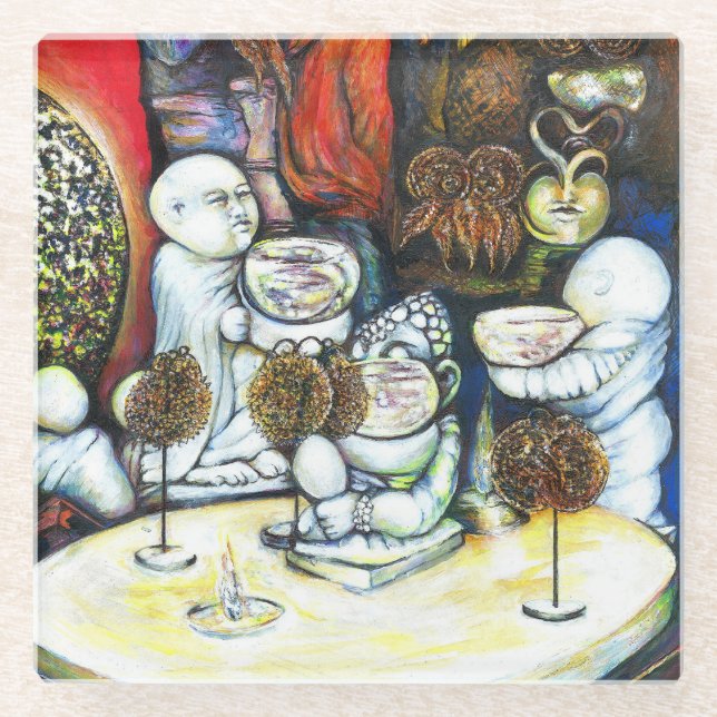 Unfazed by Challenge Glass Coaster (Front)