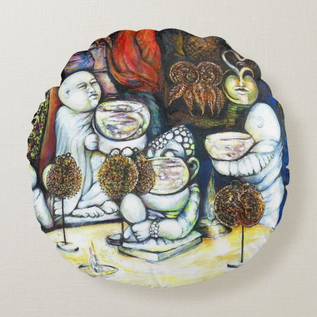 Unfazed by Challenge Round Pillow (Front)