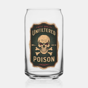 Unfiltered Poison Halloween Party Vintage Can Glass