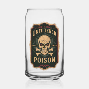 Unfiltered Poison Vintage Halloween Can Glass