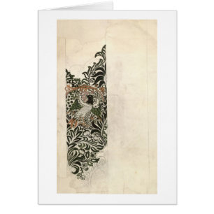 Unfinished 'Bird and Vine' wood block design for w