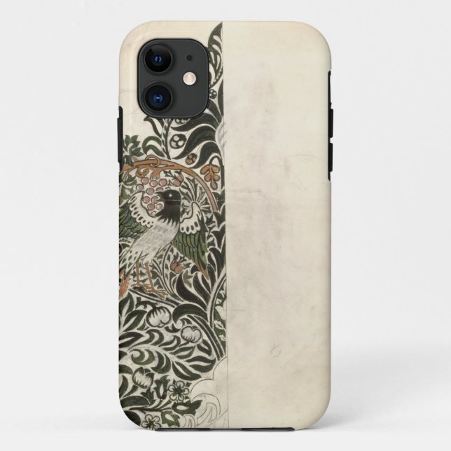 Unfinished 'Bird and Vine' wood block design for w Case-Mate iPhone Case (Back)