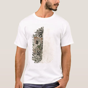 Unfinished 'Bird and Vine' wood block design for w T-Shirt