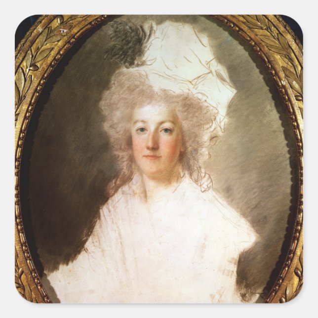 Unfinished portrait of Marie-Antoinette Square Sticker (Front)