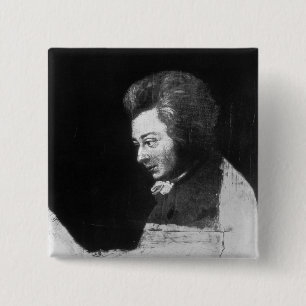 Unfinished Portrait of Wolfgang Amadeus Mozart 2 Inch Square Button