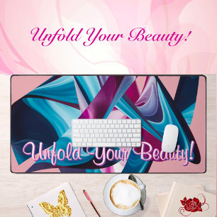 Unfold Your Beauty Motivation Liquified Abstract Desk Mat