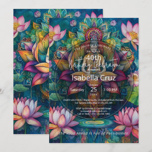 Unfolding Light Lotus Flower Design Invitation
