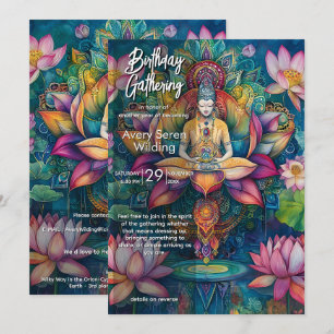 Unfolding Light   Lotus Flower Design Invitation