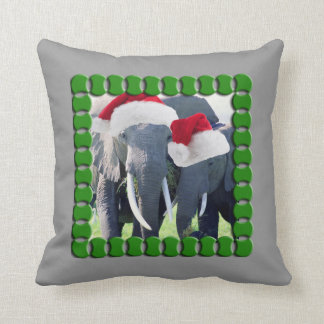 Unforgettable Elephant Christmas Throw Pillow