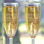 Unforgettable Engraved Couple's Champagne Flutes<br><div class="desc">Our Engraved Champagne Flutes may be engraved with any 2 names,  custom message line and any year. Makes a great gift for Weddings and Anniversaries! </div>