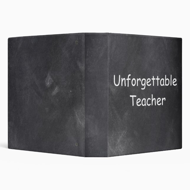 Unforgettable Teacher Chalkboard Design Gift Idea Binder (Background)