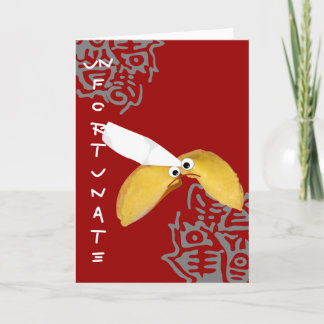 'unfortunate' fortune cookie humourous parody card