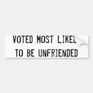 Unfriend Bumper Sticker
