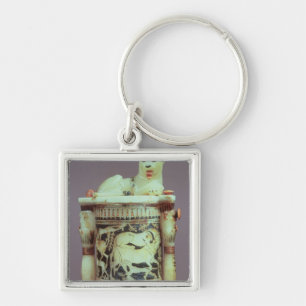 Unguent jar with a figure of a the king as a lion keychain