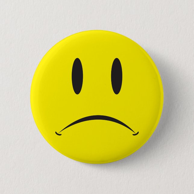 Unhappy Face 2 Inch Round Button (Front)
