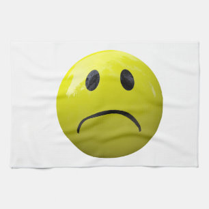 unhappy face emoji kitchen towel