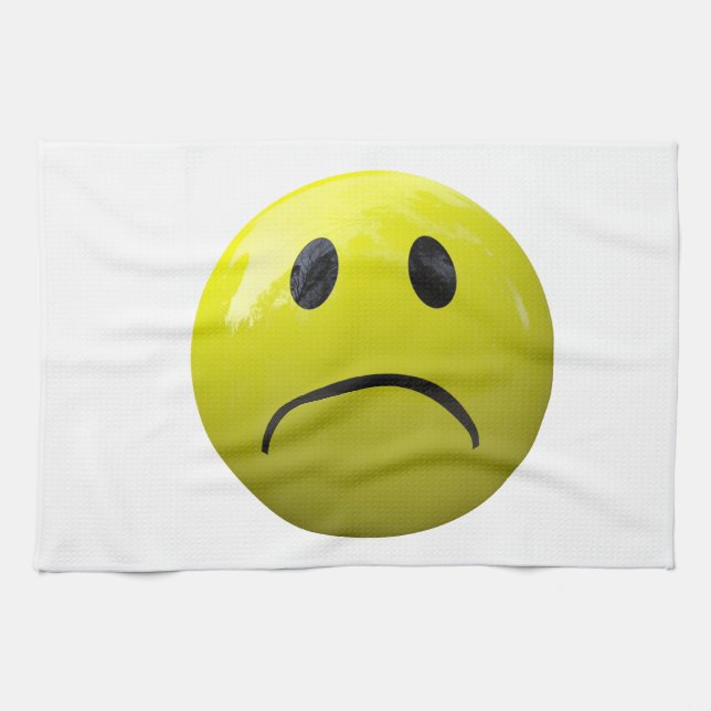 unhappy face emoji kitchen towel (Horizontal)