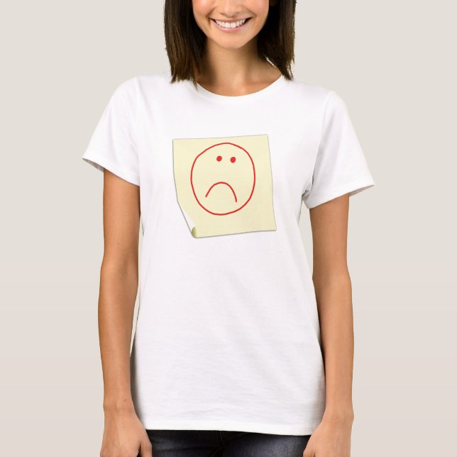 Unhappy Face Post It Note T-Shirt (Front)