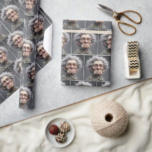 Unhappy Old Lady Caricature  Wrapping Paper