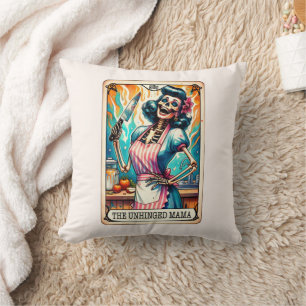 Unhinged Mama Tarot Card Throw Pillow