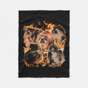 Unhinged Rock Hyrax Awawa Animal Humour Retro Men Fleece Blanket