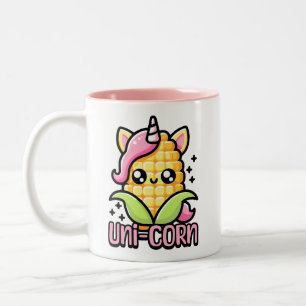 Uni-Corn! Cute Unicorn Corn Pun Two-Tone Coffee Mug