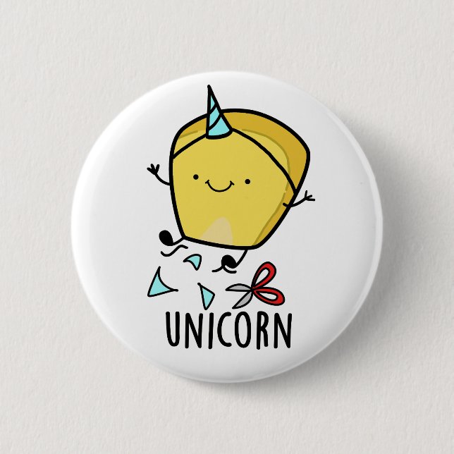 Uni-corn Funny Corn Pun  2 Inch Round Button (Front)