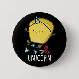 Uni-corn Funny Corn Pun Dark BG 2 Inch Round Button