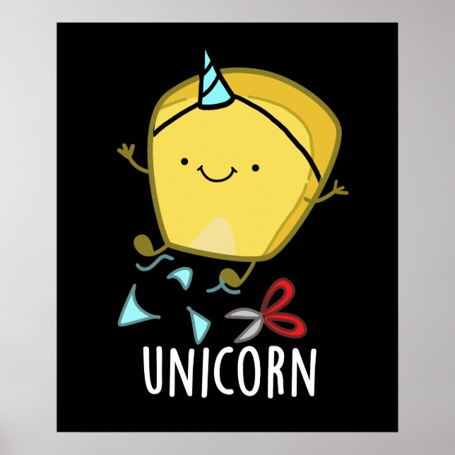 Uni-corn Funny Corn Pun Dark BG Poster (Front)