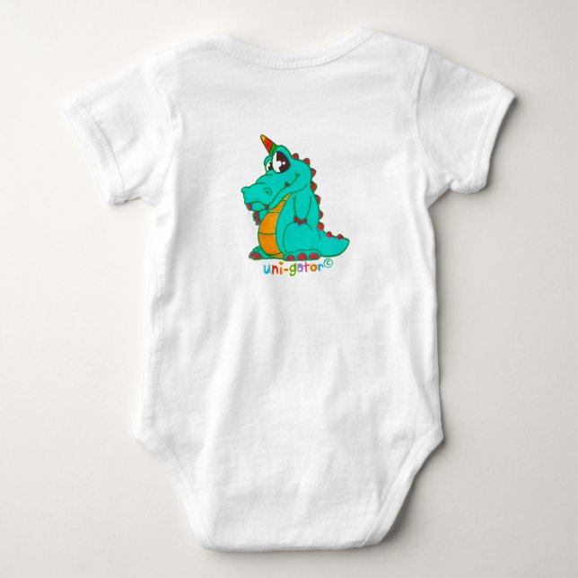 Uni-Gator One Piece Baby Bodysuit (Back)