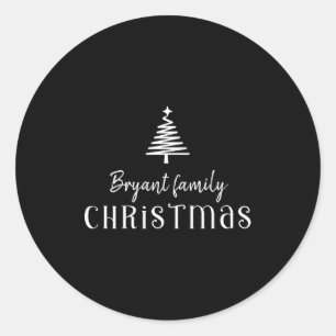 Uni Kids Family Christmas Tree Green  Classic Round Sticker