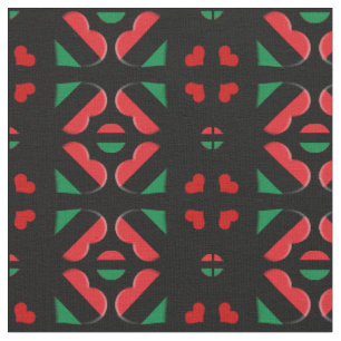 UNIA Flag & Hearts, Pan African / Afro-American Fabric