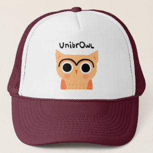 UnibrOwl Unibrow Owl   Funny Cute Eyebrows Owl Trucker Hat