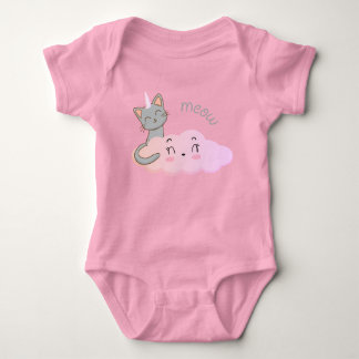 unicat cloud meow baby bodysuits