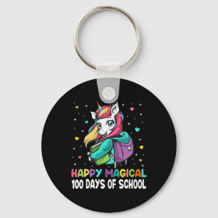 Unicorn 100 Days Happy Magical 100 Days Of School Keychain