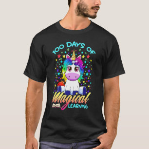 Unicorn 100 Days Magical Learning Happy 100th Day  T-Shirt