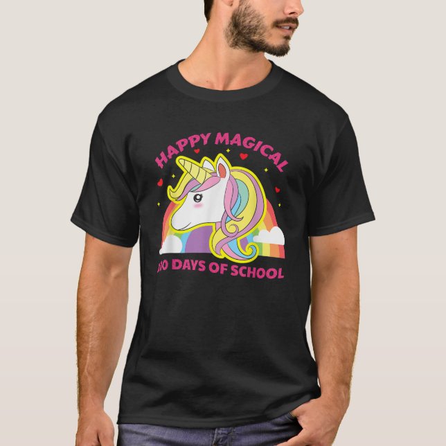 Unicorn 100 Days Of School Ideas Outfit Costume Gi T-Shirt (Front)