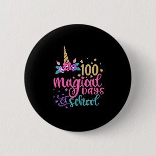 Unicorn 100 Magical Days Of School 2 Inch Round Button