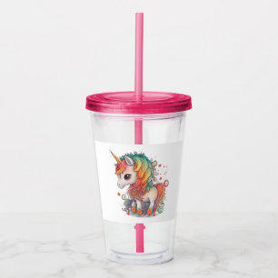 UNICORN 16oz, Fuchsia Pink Acrylic Tumbler