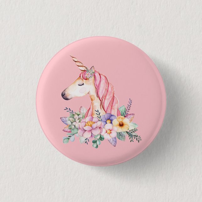 Unicorn 1 Inch Round Button (Front)