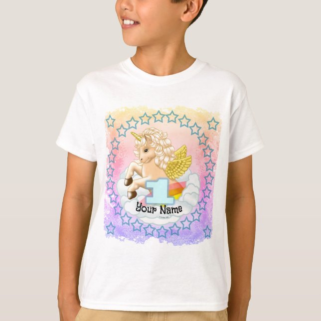 Unicorn 1 year old Birthday  T-Shirt (Front)