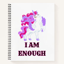 Unicorn 2 I AM Enough journal notebook