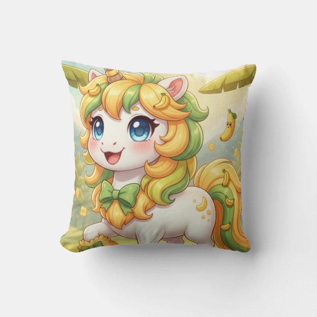 unicorn 2 throw pillow (Front)