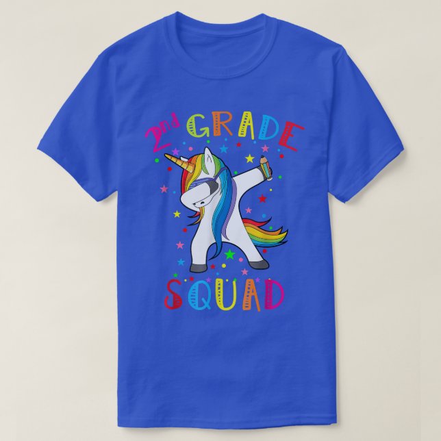 Unicorn 2nd Grade Squad T  Second Grade Teacher  T-Shirt (Design Front)