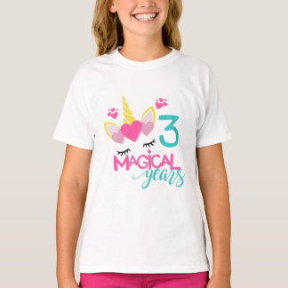 Unicorn 3 Magical Years Shirt