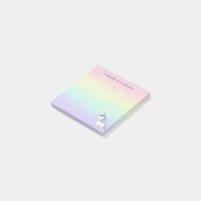 Unicorn 3 x 3 Post-It notepad (Angled)