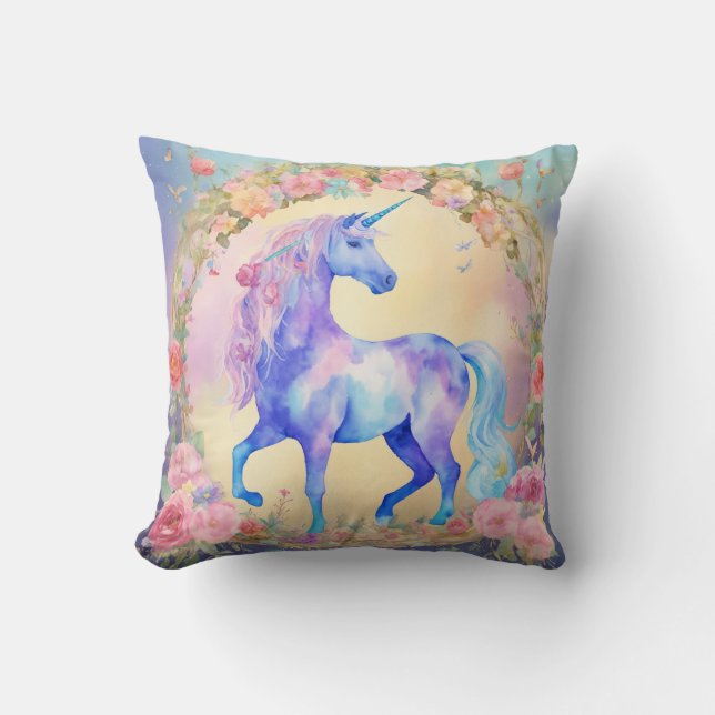 Unicorn 3D Print Customised Gifts Throw Pillow  (Front)
