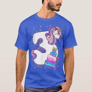 Unicorn 3rd Birthday Girls 3 Year Old Third Birth T-Shirt